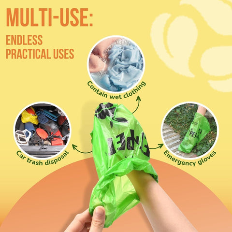 90 Pcs DOG POOP BAGS x - large Eco Biobased Poo Waste Doggy Walk Strong