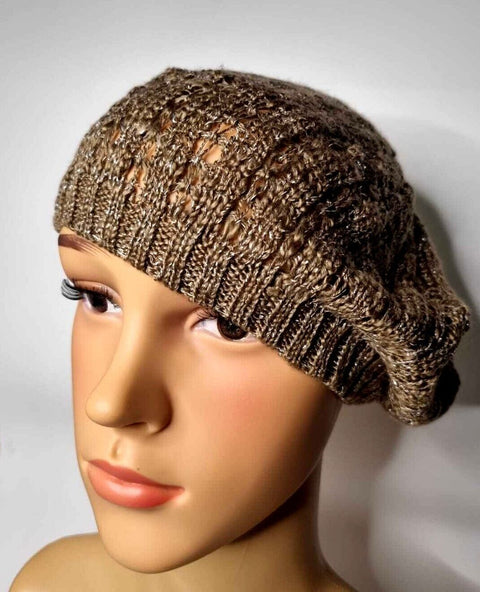 Wool Crochet Knit French Beret