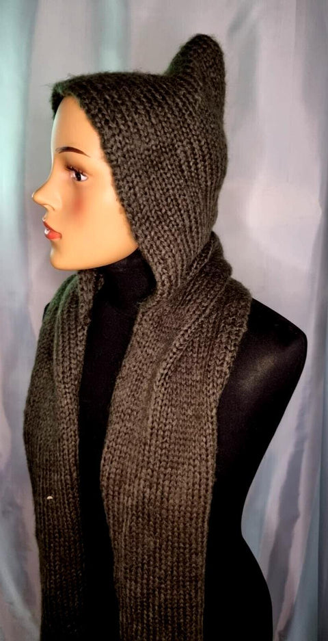 Integrated Knitted Hat Scarf