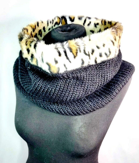 Super Soft Knitted Chunky Neck Warmer Animal Print