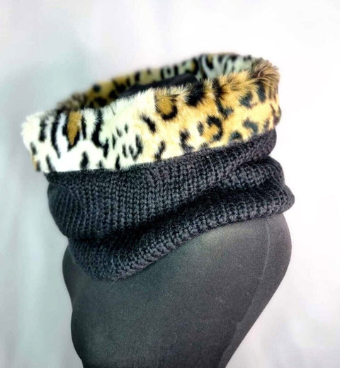 Super Soft Knitted Chunky Neck Warmer Animal Print