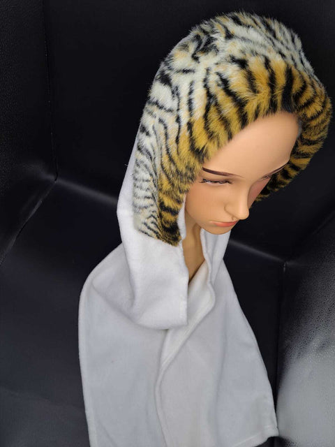 Leopard Animal Print Integrated Knitted Hat Scarf