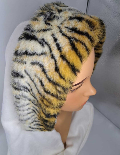 Leopard Animal Print Integrated Knitted Hat Scarf