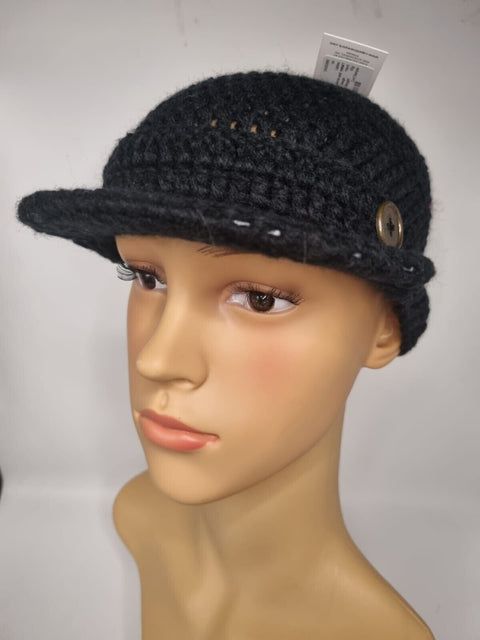 Women's Peaked Cable Fleece Warm R80 Teddy Fleece Lined Beanie