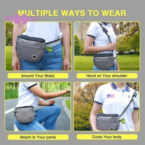 Durable Puppy Pet Dog Treat Obedience Training Pouch Snack Bag +Leash