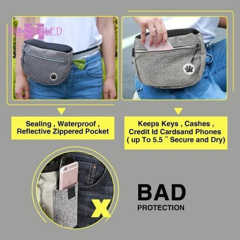 Durable Puppy Pet Dog Treat Obedience Training Pouch Snack Bag +Leash