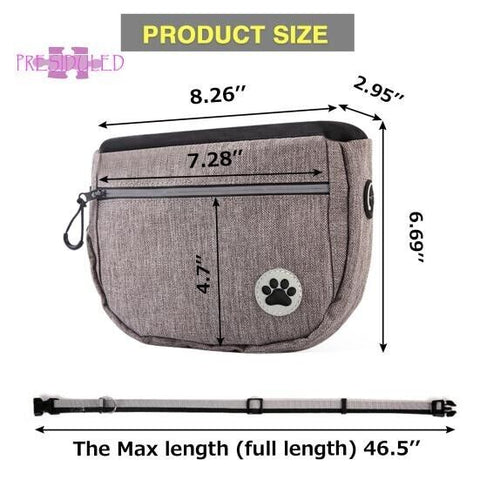 Durable Puppy Pet Dog Treat Obedience Training Pouch Snack Bag +Leash