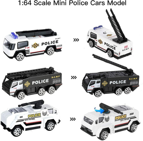 Alloy Police Cars Set 6pc