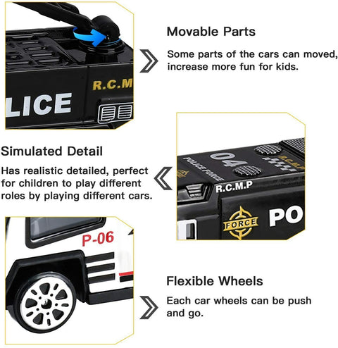 Alloy Police Cars Set 6pc