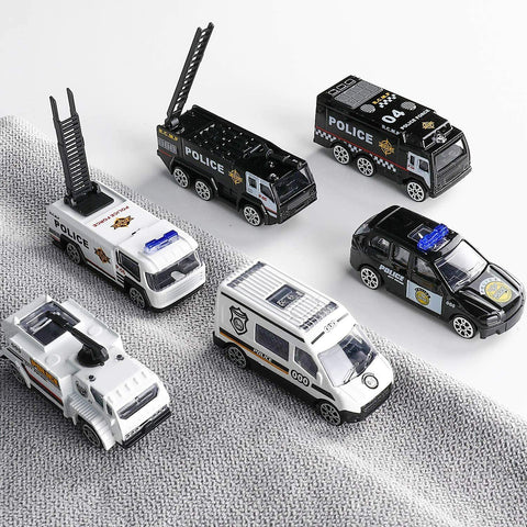 Alloy Police Cars Set 6pc