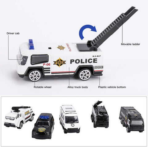 Alloy Police Cars Set 6pc
