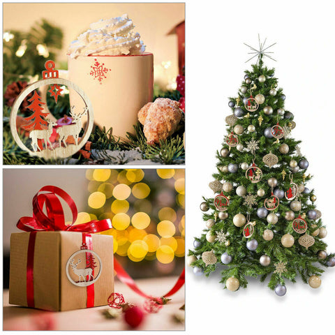 18Pcs Christmas Wooden Hanging Ornaments