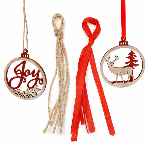 18Pcs Christmas Wooden Hanging Ornaments