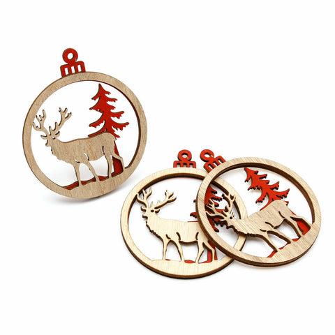 18Pcs Christmas Wooden Hanging Ornaments
