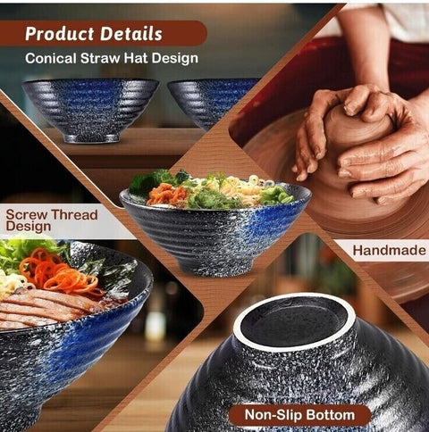 2 Set Tableware Ceramic Ramen Bowl