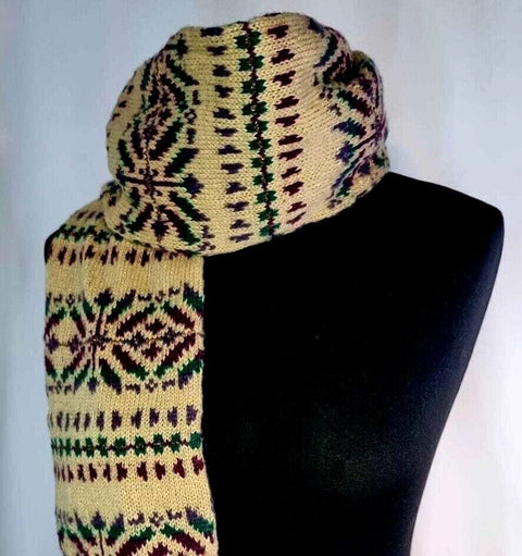 Womens Knit Nordic Style Scarf