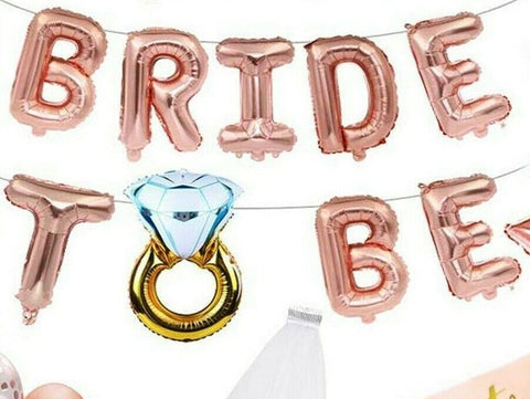 Bride to Be Sash Veil Rose Gold Balloons