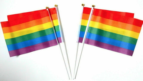 Handheld Rainbow Flag And Tattoos