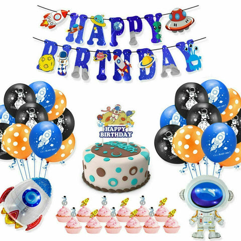 Birthday Trucks Space Foil Balloon Set