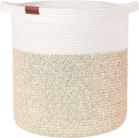 Extra Large Cotton Rope Woven Storage Basket With Handle