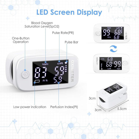 3 in 1 Fingertip Pulse Oximeter LED Display