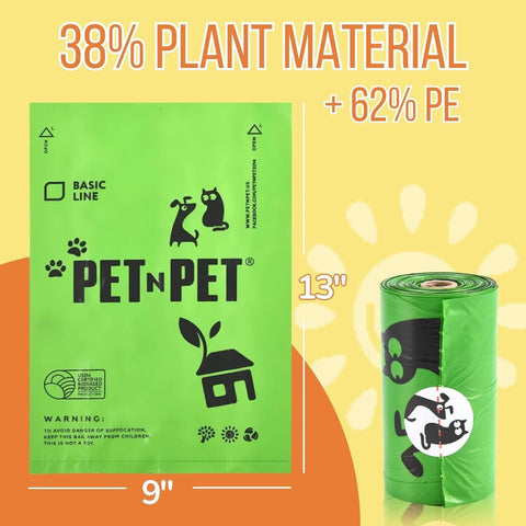 90 Pcs DOG POOP BAGS x - large  Eco Biobased  Poo Waste Doggy Walk Strong