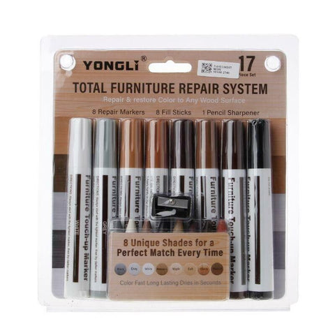 17Pcs Furniture Touch Up Wood Scratches Restore Kit