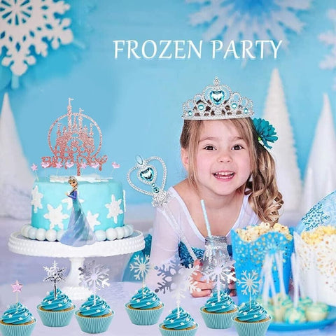 Frozen Birthday Cake Topper & Snowflake Toppers 26pcs