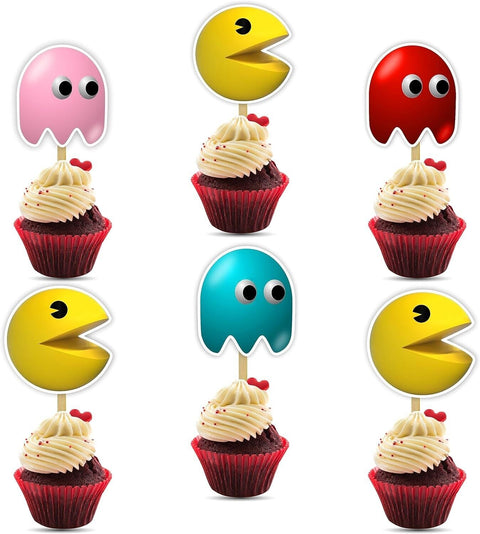 24x PAC-MAN Cupcake Toppers