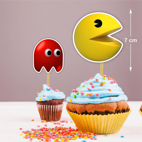 24x PAC-MAN Cupcake Toppers