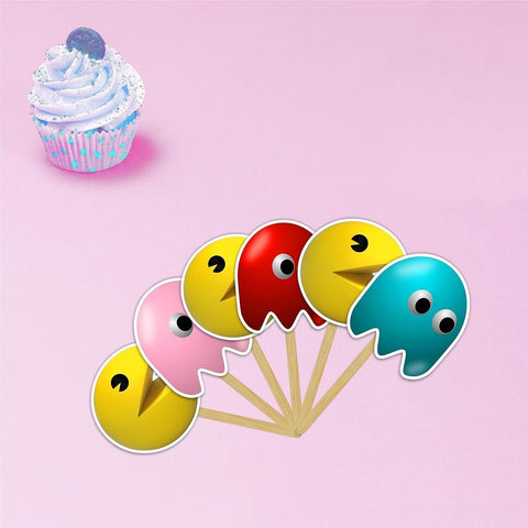 24x PAC-MAN Cupcake Toppers