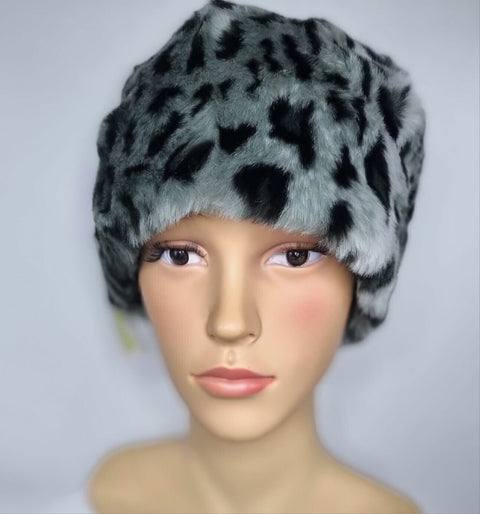 Faux Fur Bucket Hats Animal Print