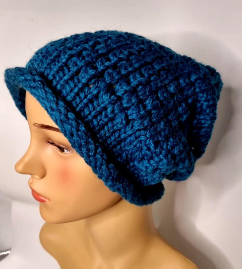 Crochet Knitted Woolly Oversized  Beanie Hat