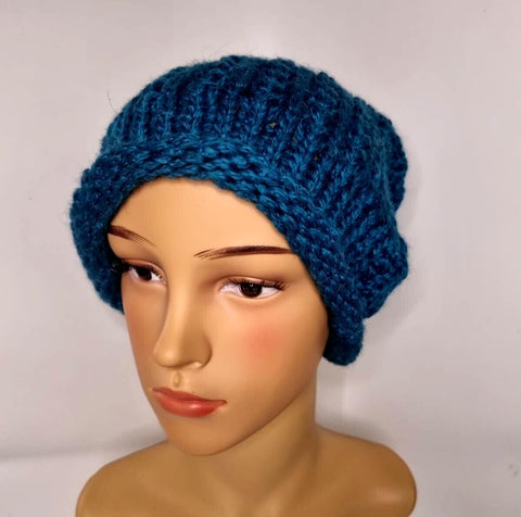 Crochet Knitted Woolly Oversized  Beanie Hat