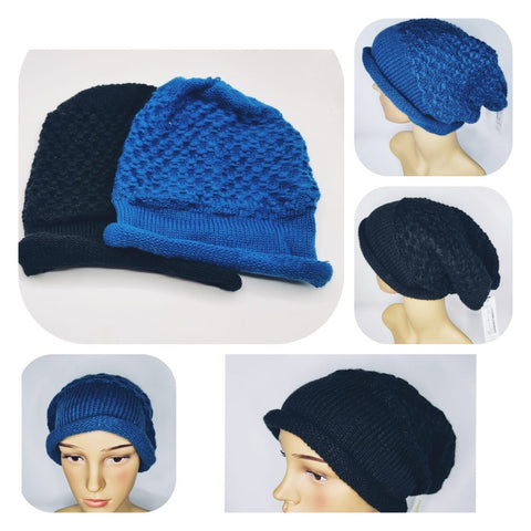 Crochet Knitted Woolly Winter Over-sized Slouch Beanie Hat