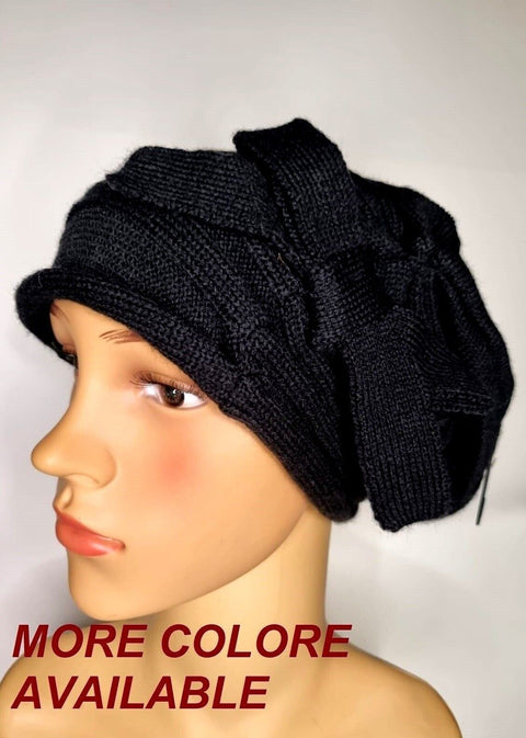 Women's Crochet Knitted Woolly Hat