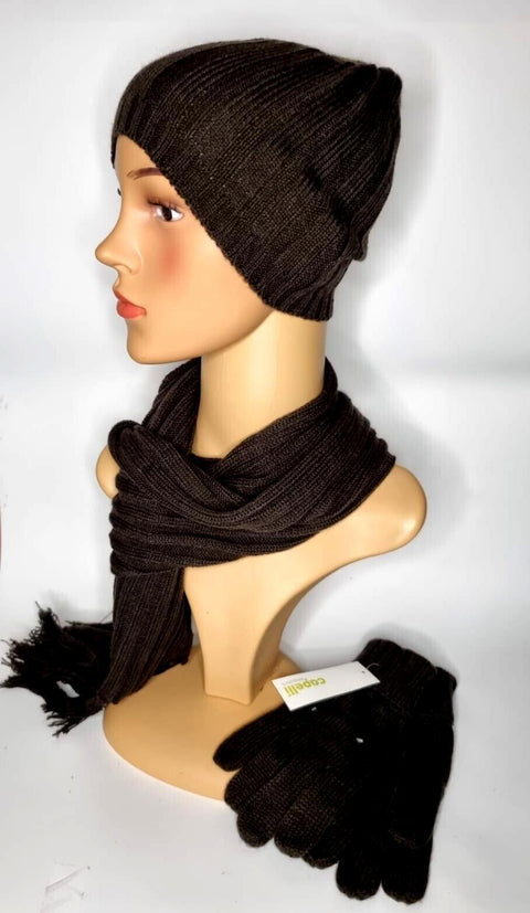 3PCS Beanie Hat Scarf & Gloves Set