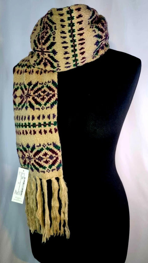 Womens Knit Nordic Style Scarf