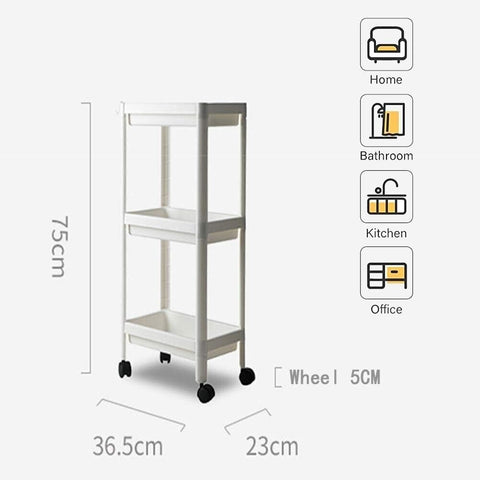 3 Tier Slide Out Slim Storage Rack Organizer