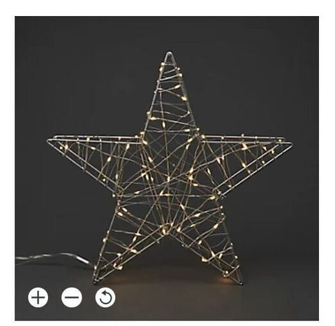 LED Silver Freestanding Star christmas seasonal warm white decoration