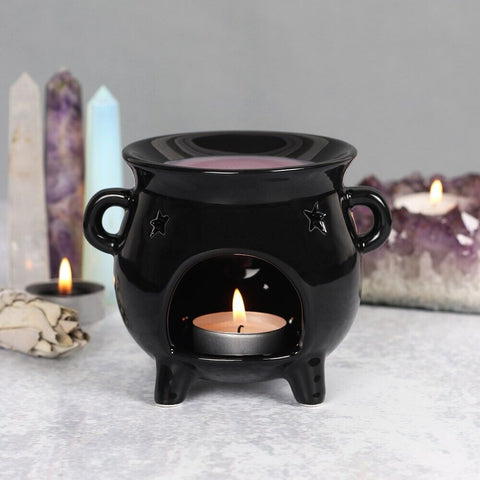 Large Black Cauldron Oil Burner