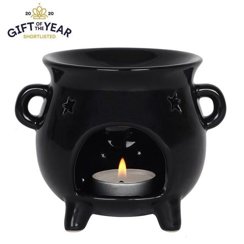 Large Black Cauldron Oil Burner