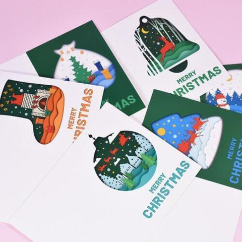 Box of 24 Christmas At Home Festive Assorted Christmas Cards Xmas Card Boxes