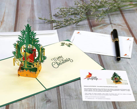 3D Christmas Pop Up Greeting Card Christmas Tree handmade