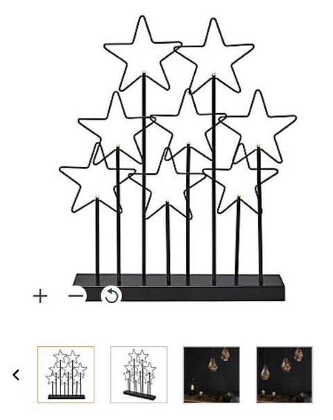 Warm White LED Stars Silhouette Christmas Decoration