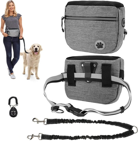 Durable Puppy Pet Dog Treat Obedience Training Pouch Snack Bag +Leash