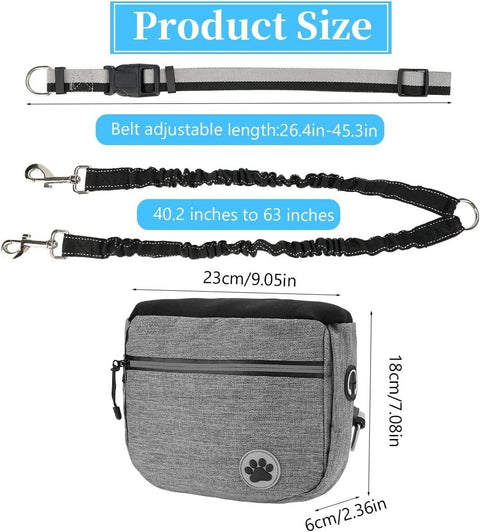 Durable Puppy Pet Dog Treat Obedience Training Pouch Snack Bag +Leash