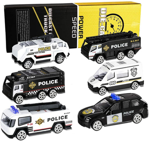 Alloy Police Cars Set 6pc