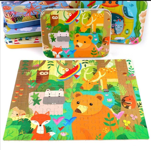 120 Pcs Wooden Jigsaw Animal Puzzles