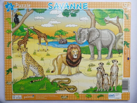 15 Piece Kids Infant Savanna Jungle Jigsaw Puzzle 3+